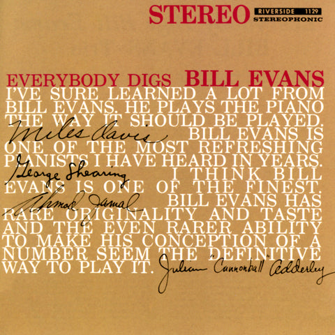 BILL EVANS TRIO - EVERYBODY DIGS BILL EVANS [VINYL]