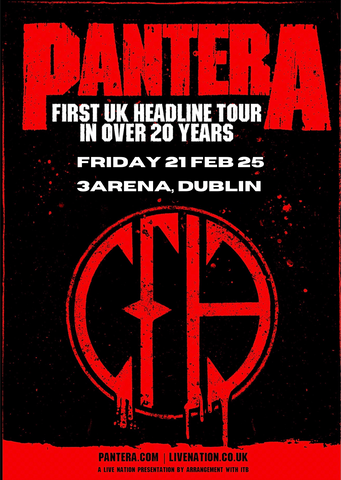 PANTERA COACH - FRIDAY - 21 - FEB - 25 @ 3ARENA, DUBLIN